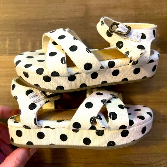Old Navy Other - EUC Retro Toddler Polka Dot Old Navy Strap Platform Sandals Black White